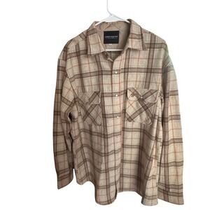 John Wayne Stock & Supply Large 100% Virgin Wool Plaid Quilted Collar Western